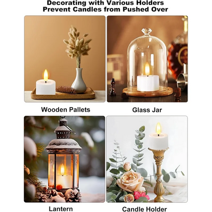 AS60 Flameless LED Tea Lights – Rechargeable Candles with Timer & Remote Control, Wedding & Christmas Table Centerpiece Decor Lights