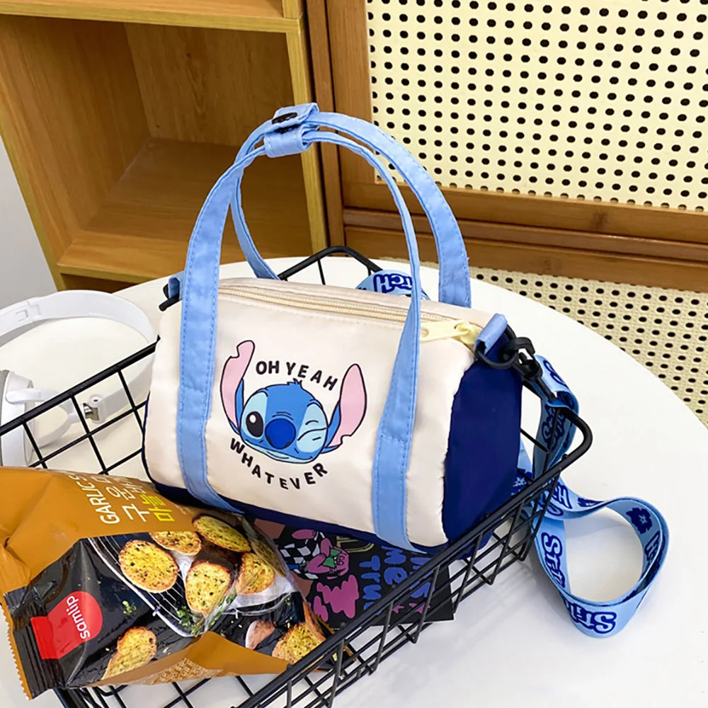 Disney Stitch Sanrio Canvas Bucket Tote Bag – Cute Cartoon Crossbody & Casual Portable Bag