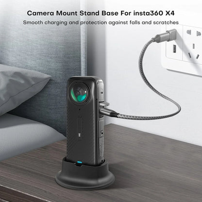 Silicone Desktop Base Holder & Lens Cover for Insta360 X4 - Fixed Stand Mount for Camera Accessories