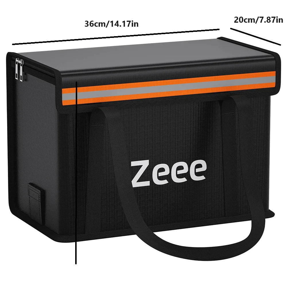 Zeee Lipo Safe Bag – Large Capacity Fireproof & Explosion-Proof Battery Storage Bag for Ebike & RC Parts