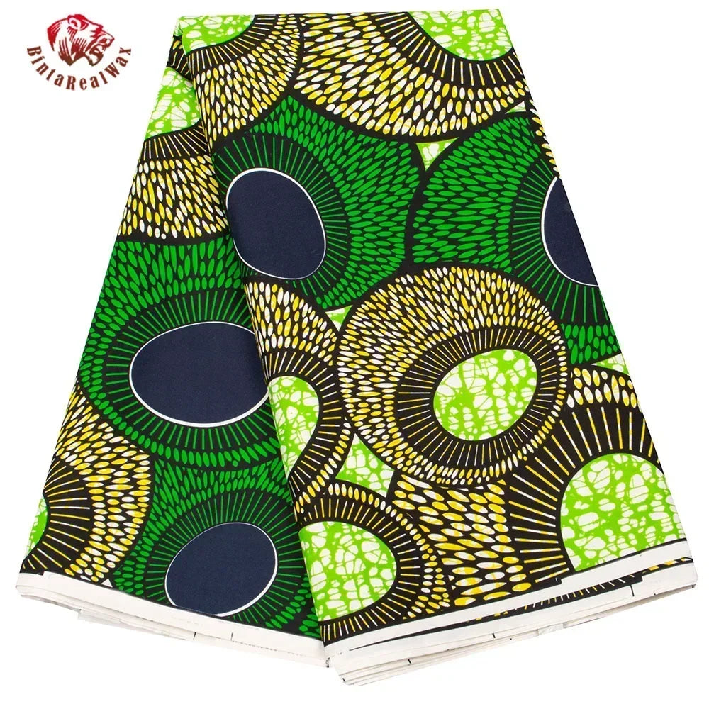Bintarealwax Ankara Fabric - Wholesale Polyester Sewing Material for Women's Party Dresses FP6390