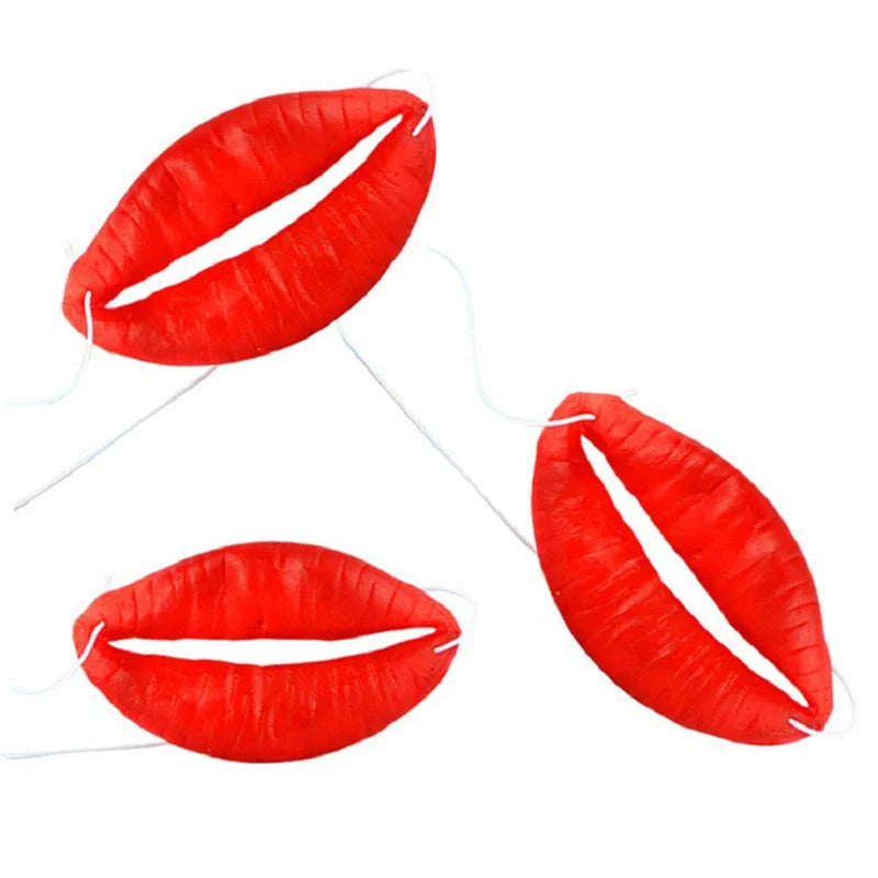 Red Lips Big Mouth Latex Mask – Funny Halloween, Horror & Party Trick Props for Wedding & Jokes