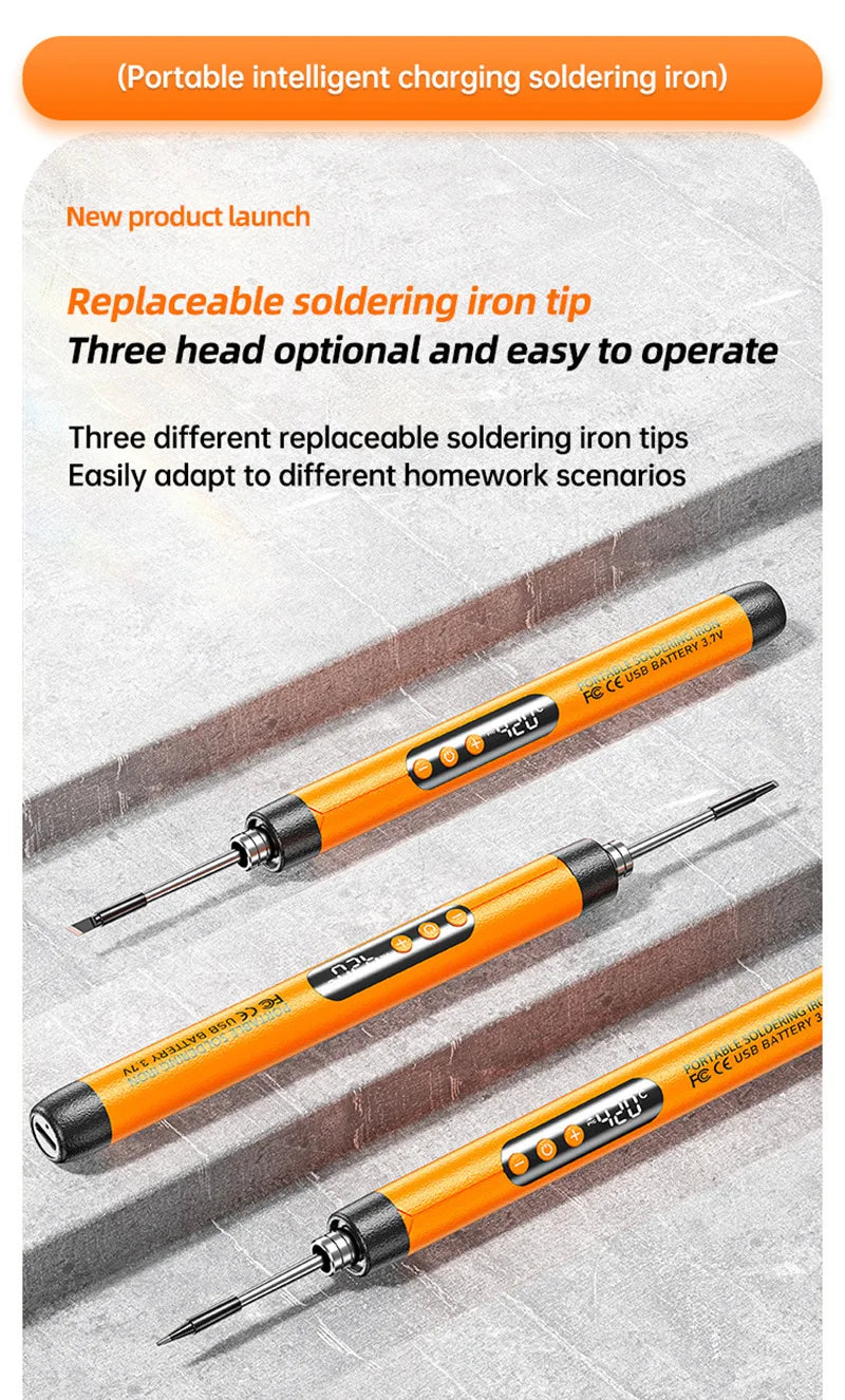 USB Wireless Digital Soldering Iron Kit – Cordless Electric Pen with Adjustable 300–450℃ Temperature