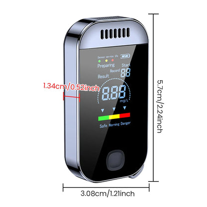 Digital Breath Alcohol Tester – USB Rechargeable Professional Breathalyzer with LCD Display & Keychain