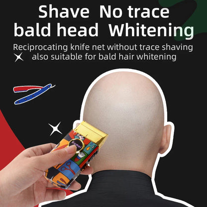 Kemei KM-RS7098 Titanium Double Foil Electric Shaver - Professional Barber Razor with Graffiti Pattern for Men