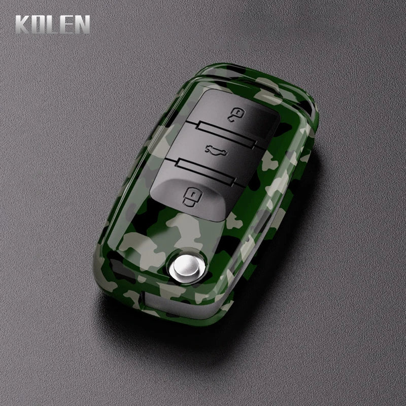 ABS Carbon Fiber Car Key Case Cover for VW, SEAT & Skoda – Fits Polo, Golf, Passat, Beetle, Tiguan, Leon, Altea, Octavia, Kodiaq