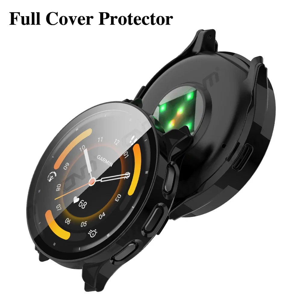 2-in-1 Tempered Glass Screen Protector + Hard Case for Garmin Venu 3/3S – Full Coverage Bumper Shell Accessory