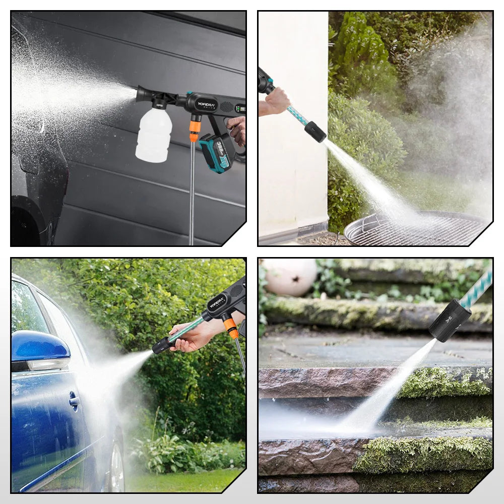 YOFIDRA 220Bar Brushless High Pressure Car Washer – 3 Gear Electric Spray Gun for Makita 18V Battery, Garden & Vehicle Cleaning