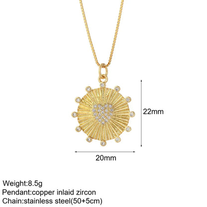 Heart Evil Blue Eye Sun Necklace – Cute Dog, Bee & Elephant Gold Pendant with Long Stainless Steel Chain for Women