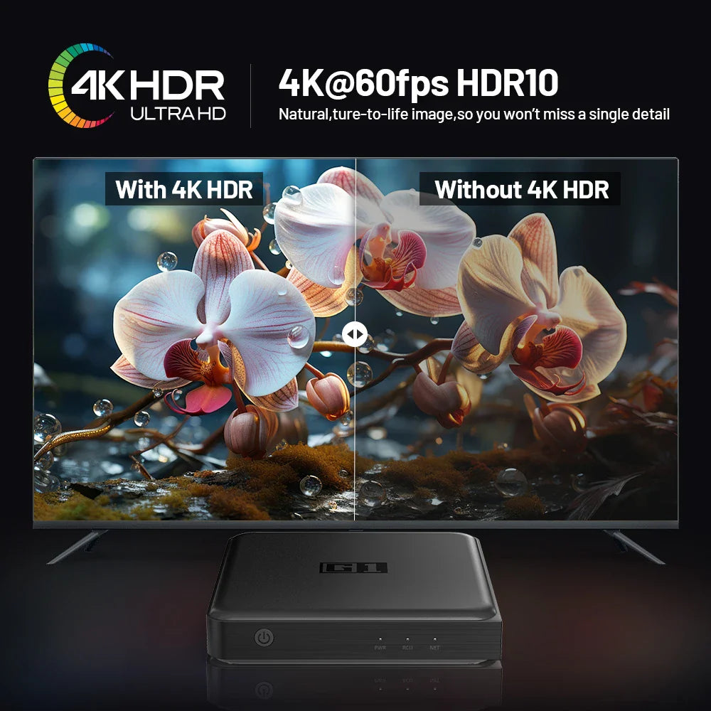 Kinhank G1 Android TV Box – Google Certified 4K Media Player with Netflix, WiFi 6, Dolby Vision, Amlogic S905X4, 4GB+32GB