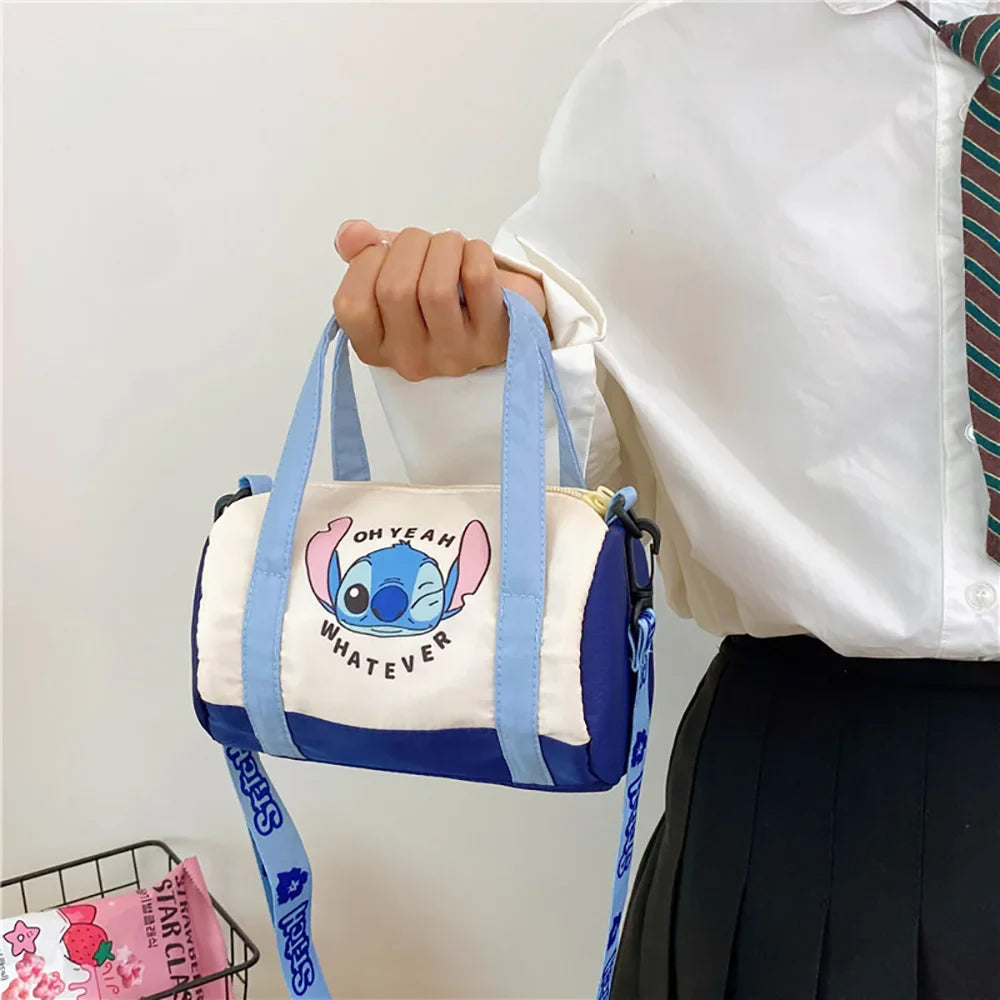 Disney Stitch Sanrio Canvas Bucket Tote Bag – Cute Cartoon Crossbody & Casual Portable Bag