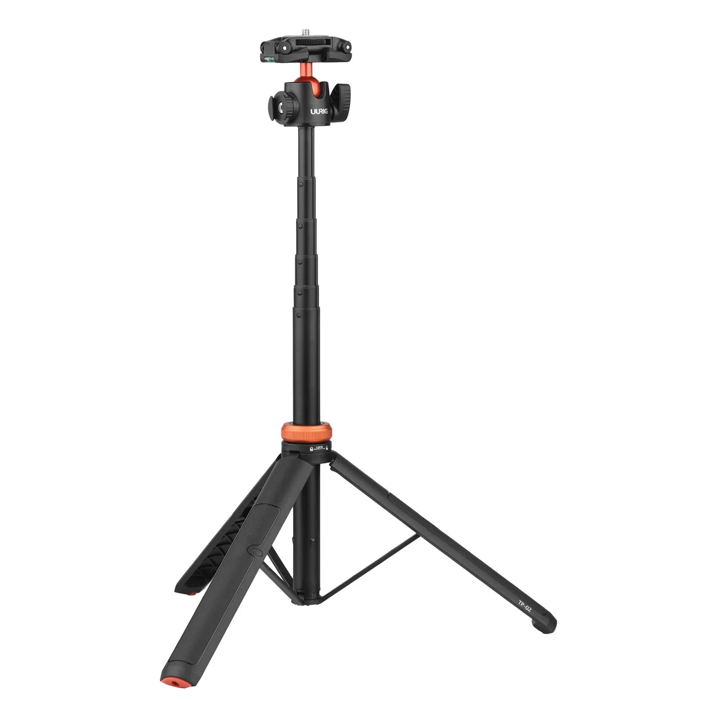 UURIG TP-02/TP-03 Selfie Stick Tripod — Flexible Ball, 130cm Max Height with 1/4'' Screw for Smartphone & Camera Vlogging