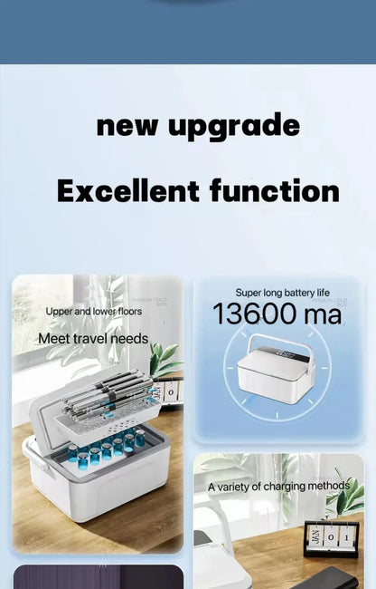 Double Layer Large Capacity Insulin Cooler Box – Portable Medicine Refrigerator for Insulin Storage