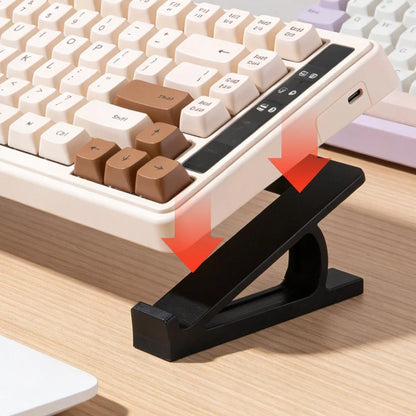 Portable Ergonomic Keyboard Riser Stand – Adjustable Tilted Design Plastic Computer Keyboard & Monitor Holder for Improved Typing Posture