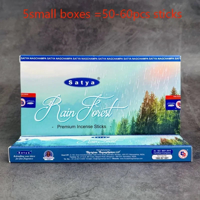 5BOX NAG Champa Indian Incense Set – Satya Handmade Sticks with 6 Aromatic Scents for Home & Meditation