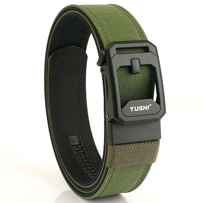 TUSHI Hard Tactical Belt for Men – Sturdy Nylon with Metal Automatic Buckle, Military & Police Duty, Outdoor IPSC Accessories