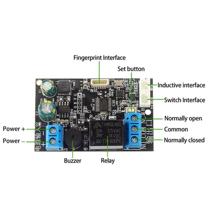 Mobile Phone NFC Fingerprint Relay Control Module – DC10V-120V IC Card Access Controller for Locomotive Car Unlock