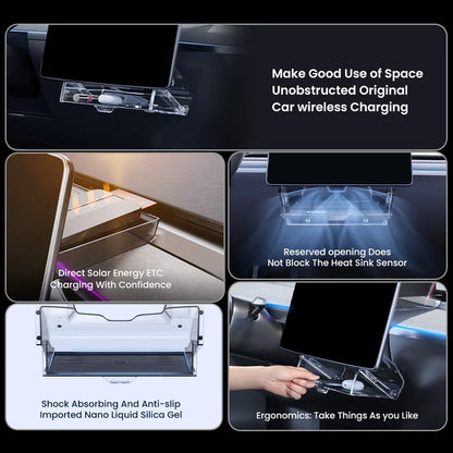 YZ Tesla Model 3/Y Highland Juniper Magnetic Under Screen Storage Box - Hidden Tray Organizer