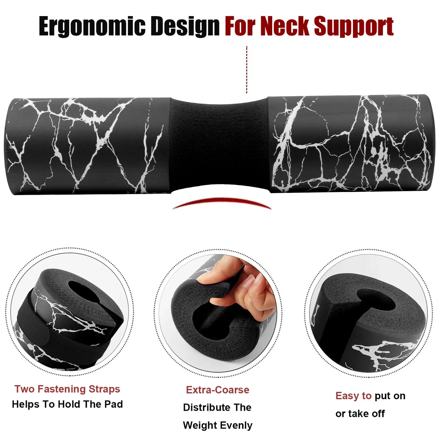 Barbell Squat Pad: Neck and Shoulder Protective Support for Squats, Lunges, Hip Thrust Training - Foam Sponge Olympic Bar Pad