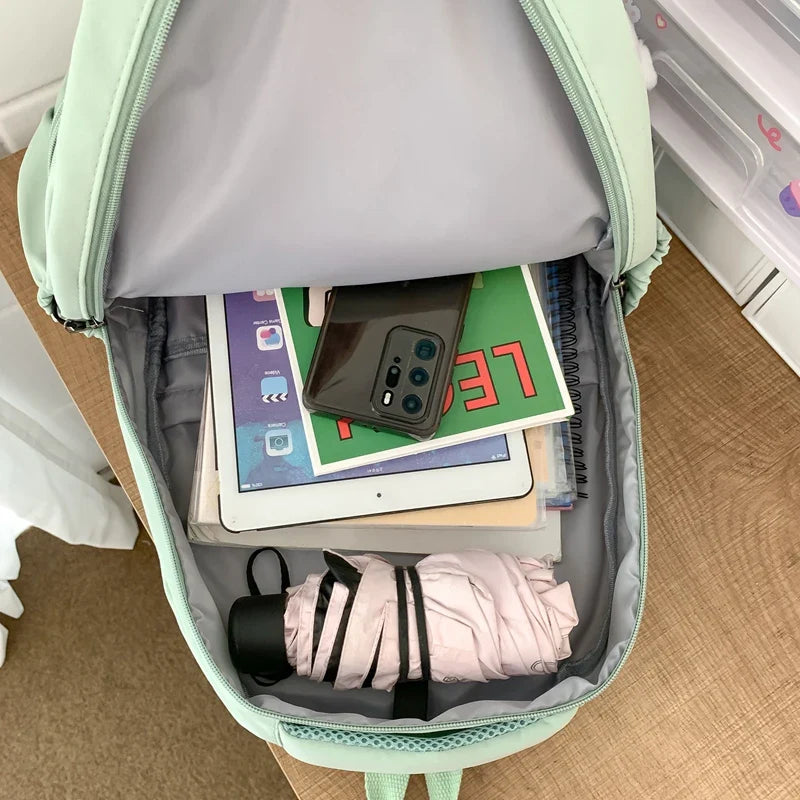New Women's Fashion Backpack - High Capacity, Waterproof College Bag for Girls, Trendy Laptop School Bag, Cute Travel Book Bag