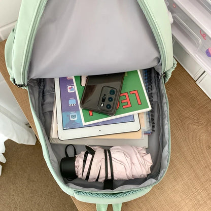 New Women's Fashion Backpack - High Capacity, Waterproof College Bag for Girls, Trendy Laptop School Bag, Cute Travel Book Bag