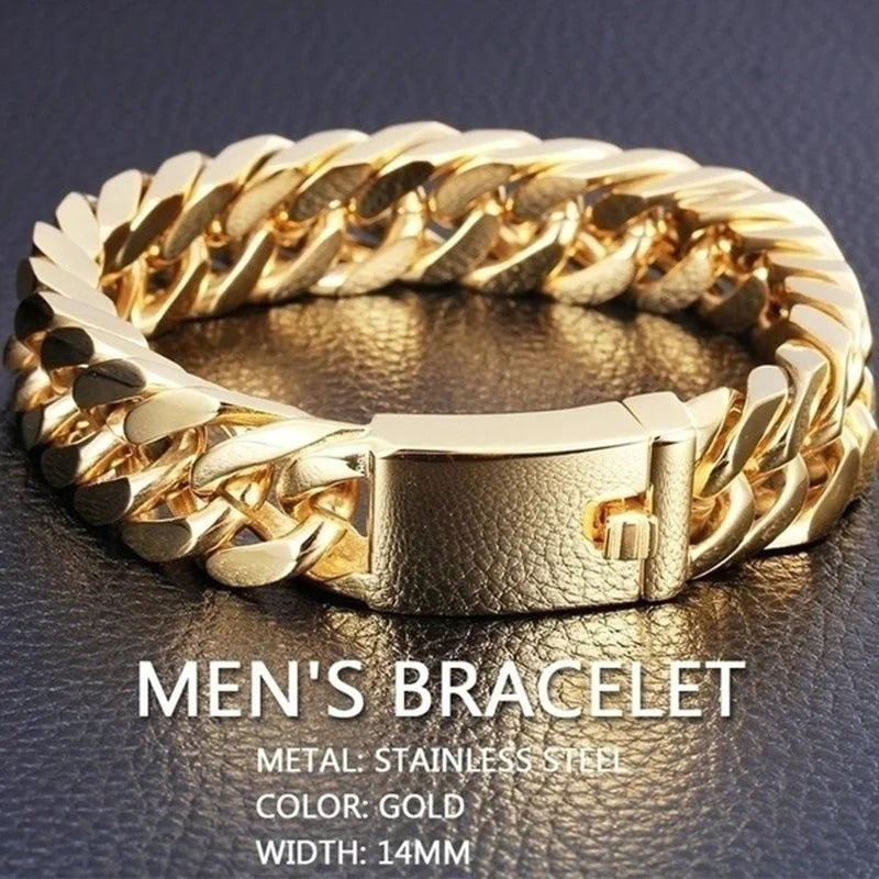 Fashion Black Cuban Chain Bracelet - Hip Hop Jewelry for Men, Couple Bracelets for Birthday & Anniversary Gift