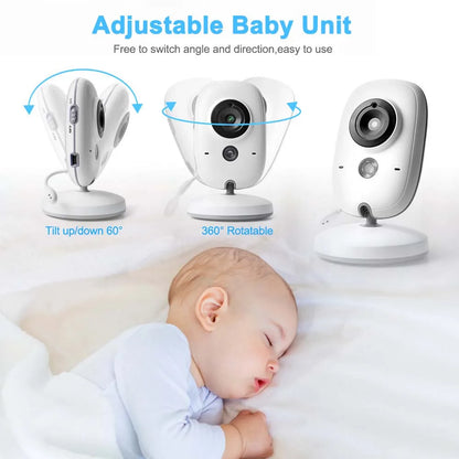 3.5" Video Baby Monitor — Night Vision, 2.4G Two-Way Audio, Temperature Display, Home Security Camera