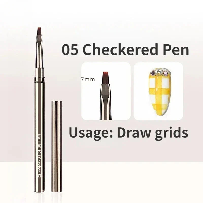 Nail Art Liner Brushes for Striping & Drawing – 6 to 25mm Design Pens, Professional Manicure Tools