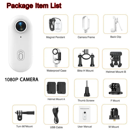 Pocket 4K Mini Magnetic Camera – Wearable Waterproof WiFi Cam for Cycling, Vlogging & Home Use