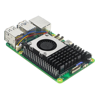 Raspberry Pi 5 Active Cooler — Aluminum Heatsink with PWM Adjustable Fan, Black/Silver/Blue Cooling Radiator for Pi 5