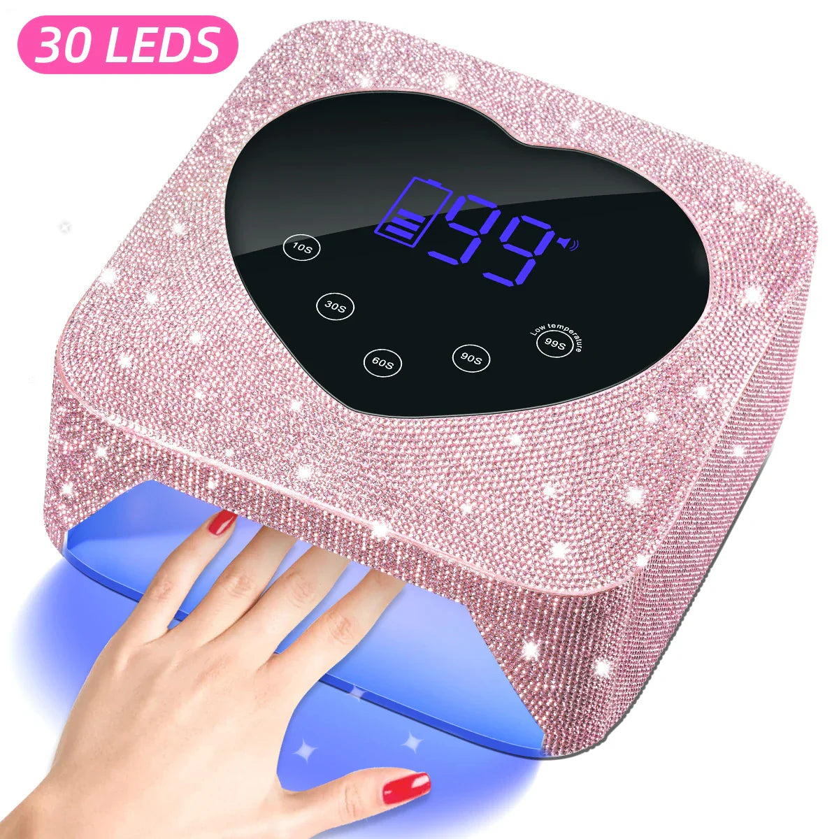 Rechargeable UV LED Nail Lamp – 30 LEDs Cordless Professional Gel Curing Light with Touch Screen, Salon Tools