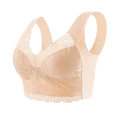 Ice Silk Seamless Lace Bra Top — No Steel Ring Comfortable Support Underwear, Large Size Sleep Bra Vest Bralette