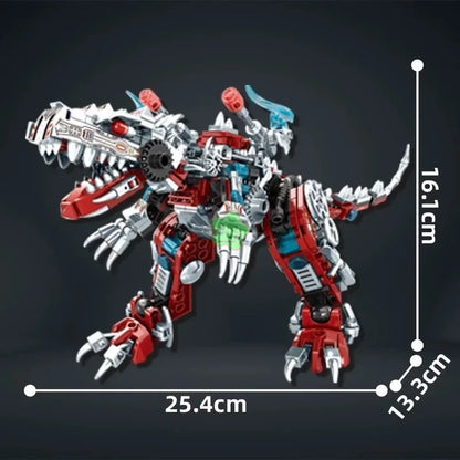 2-in-1 Jurassic Indominus Rex Mechanical Dinosaur Building Blocks Set – City Fighter Dino Park Bricks Toy for Kids