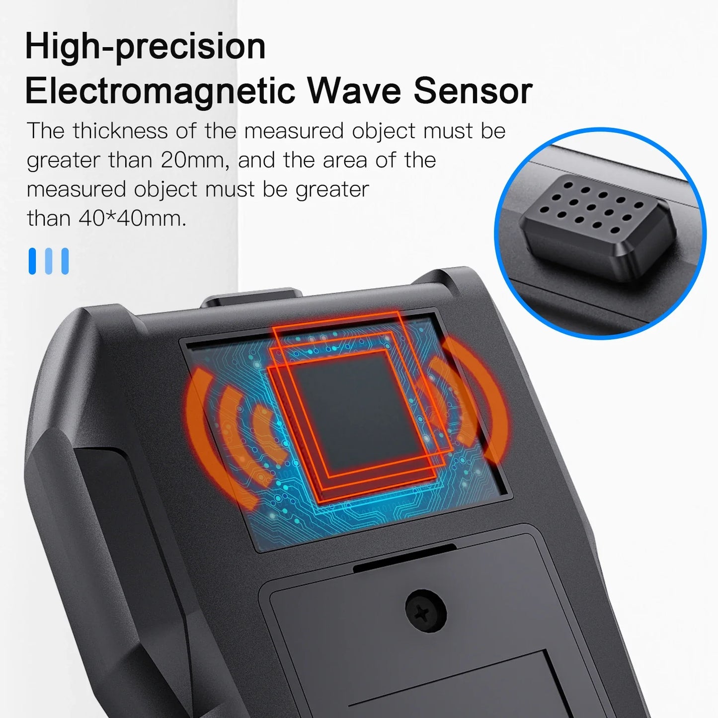 Non-Contact Wood Moisture Meter | Digital Electromagnetic Timber Humidity Tester with Color Screen