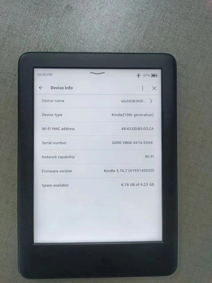 Kindle 10th Generation E-Book Reader - 6-inch E-Ink Touch Screen, 4GB/8GB, Backlight Reading Light, 167ppi