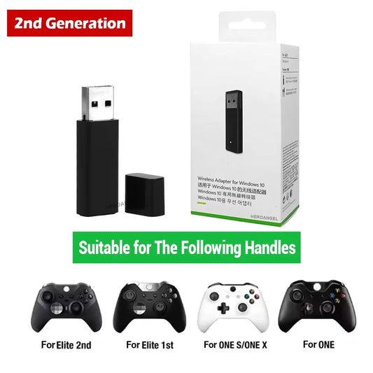 USB Wireless Adapter for Xbox One S/X/Elite & Windows PC – Controller Receiver 1st & 2nd Gen