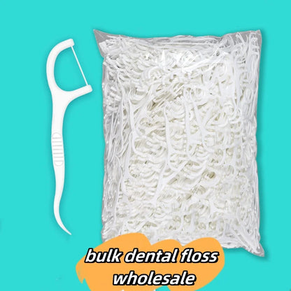 500PCS Bagged Polymer Dental Floss Picks – Teeth Cleaning & Oral Hygiene Care
