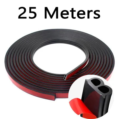 B Shape Car Door Seal Strip - Rubber Weatherstrip Soundproof Insulation Sticker for Auto Door Sealing & Vehicle Accessories
