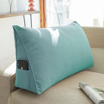 OTAUTAU Triangular Bed Backrest Cushion – Lumbar Support Lounger Pillow for Chair, Bed & Living Room Comfort Decor (KD034)