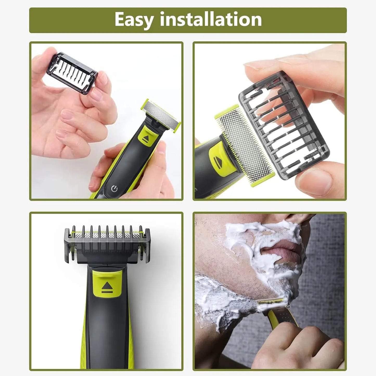 7/8 Guide Comb Guards for Philips OneBlade – Compatible with QP2520, QP2530, QP2620, QP2630, QP6510, QP6520, QP6620, Beard Trimmer & Face Hair Clippers