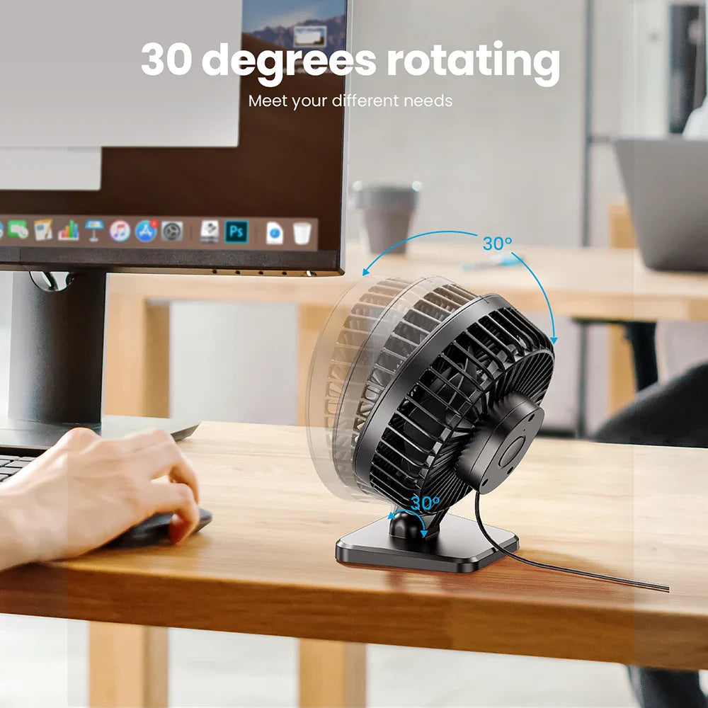 GAIATOP Mini USB Desktop Fan – Portable Quiet Cooling Fan with 3-Speed Adjustment for Home and Office Use
