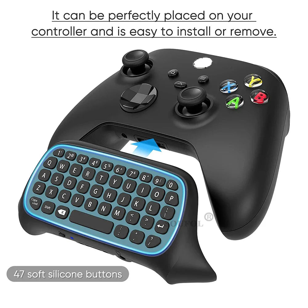 Wireless 2.4GHz Mini Controller Keyboard Chatpad with Audio Jack for Xbox Series X/S