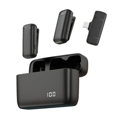 Wireless Lavalier Microphone with Charging Case – Portable Audio & Video Recording Mic for iPhone, Android, Notebook, Live Streaming, Gaming