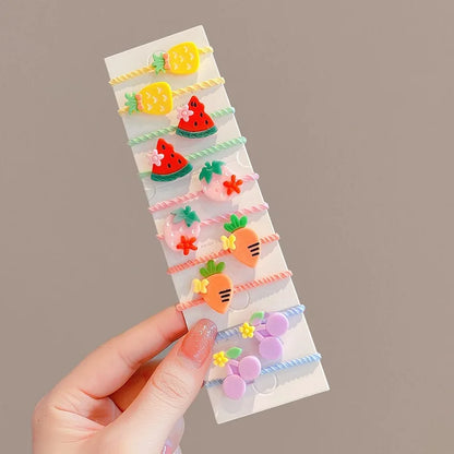 40PCS/10PCS Cute Flower Hair Bands for Girls – Elastic Hair Rings for Kids Birthday Party Headwear