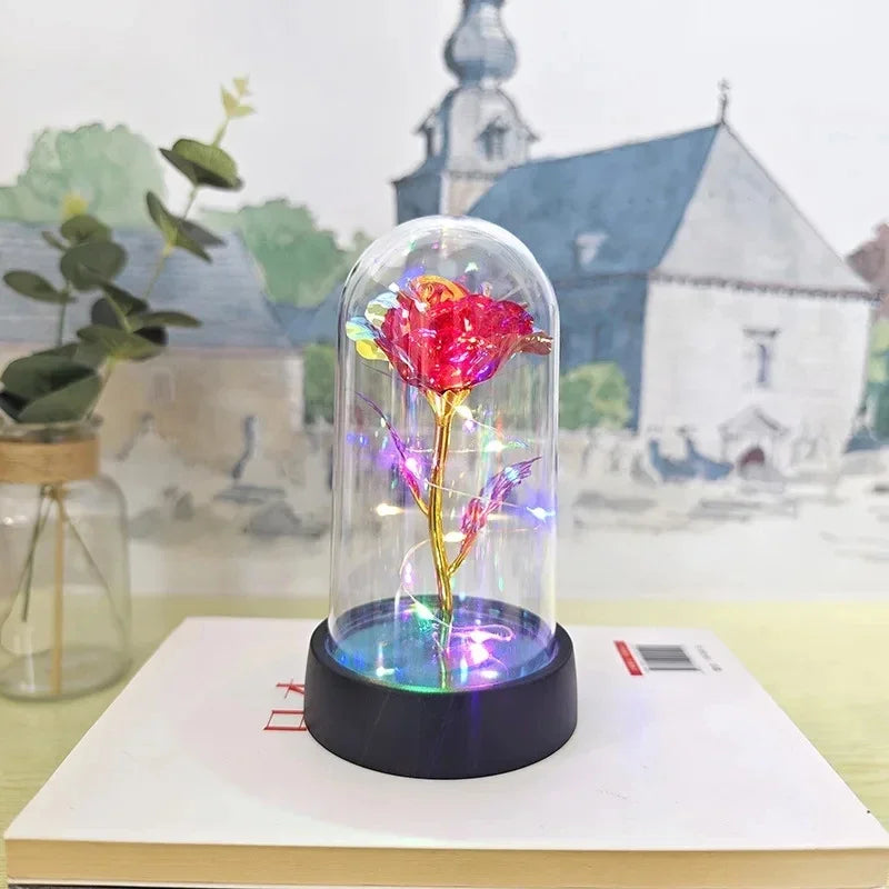 Artificial Eternal Rose Flowers with LED Light – Valentine’s Day Gift for Girlfriend, Wedding & Christmas Decor