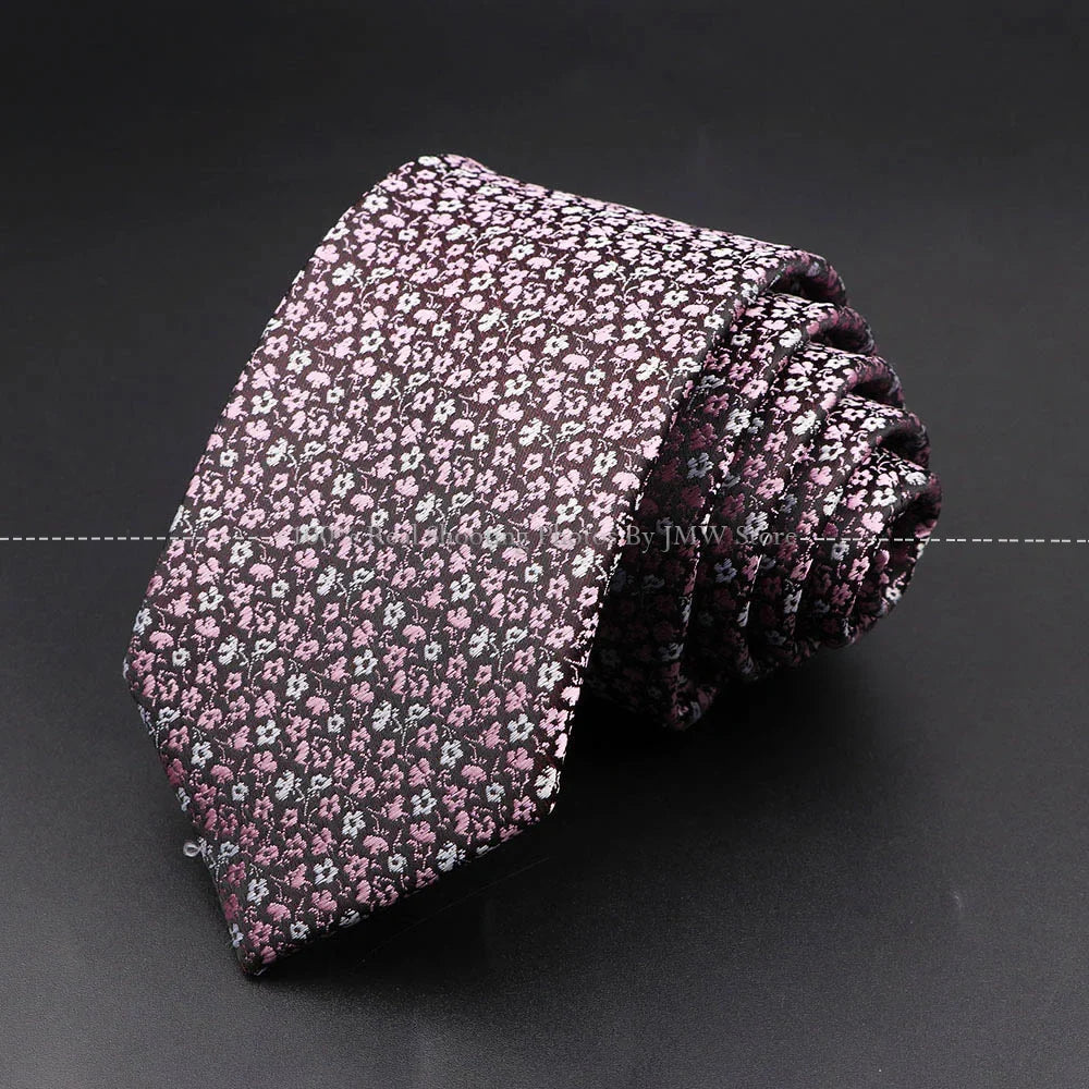 Men’s Wedding Floral Necktie - Wave Fireworks Meteor Flower Design Tie for Groom, Business & Formal Accessories Gift