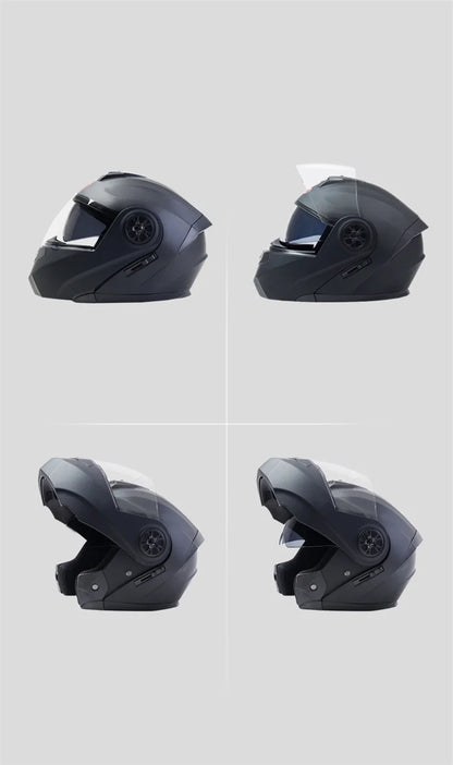 BLD Personalized Full Face Motorcycle Helmet – Dual Lens Modular Flip-Up Casco Moto for Men & Women