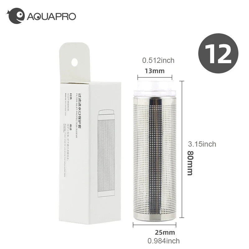 2PCS Inflow Inlet Filter – Stainless Steel Mesh Net Guard for Fish Tank & Aquarium Intake Prefilter Cover