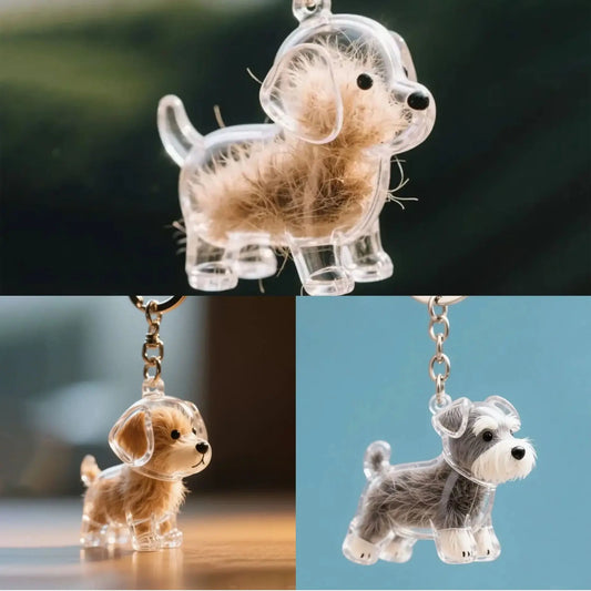 Cute Dog Hair Storage Pendant Keychain – Couple Bag Charm, Car Keychain Jewelry, Souvenir Gift & Decoration Accessory