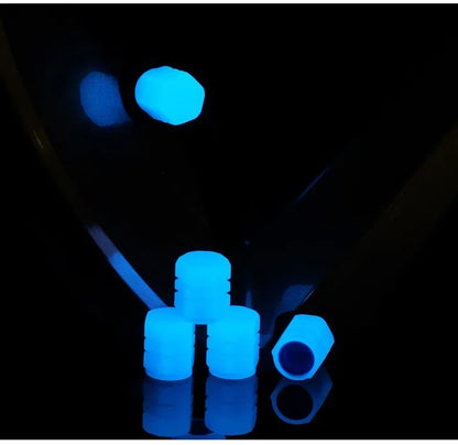 12Pcs Luminous Valve Stem Caps - Fluorescent Night Glowing Wheel Hub Caps for Motorcycle, Bicycle and Car Tyres